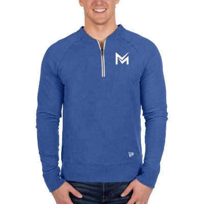 Blue custom imprinted pullover.